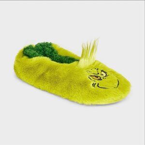 Women's The Grinch Faux Fur Slipper Socks with Grippers - Green S/M